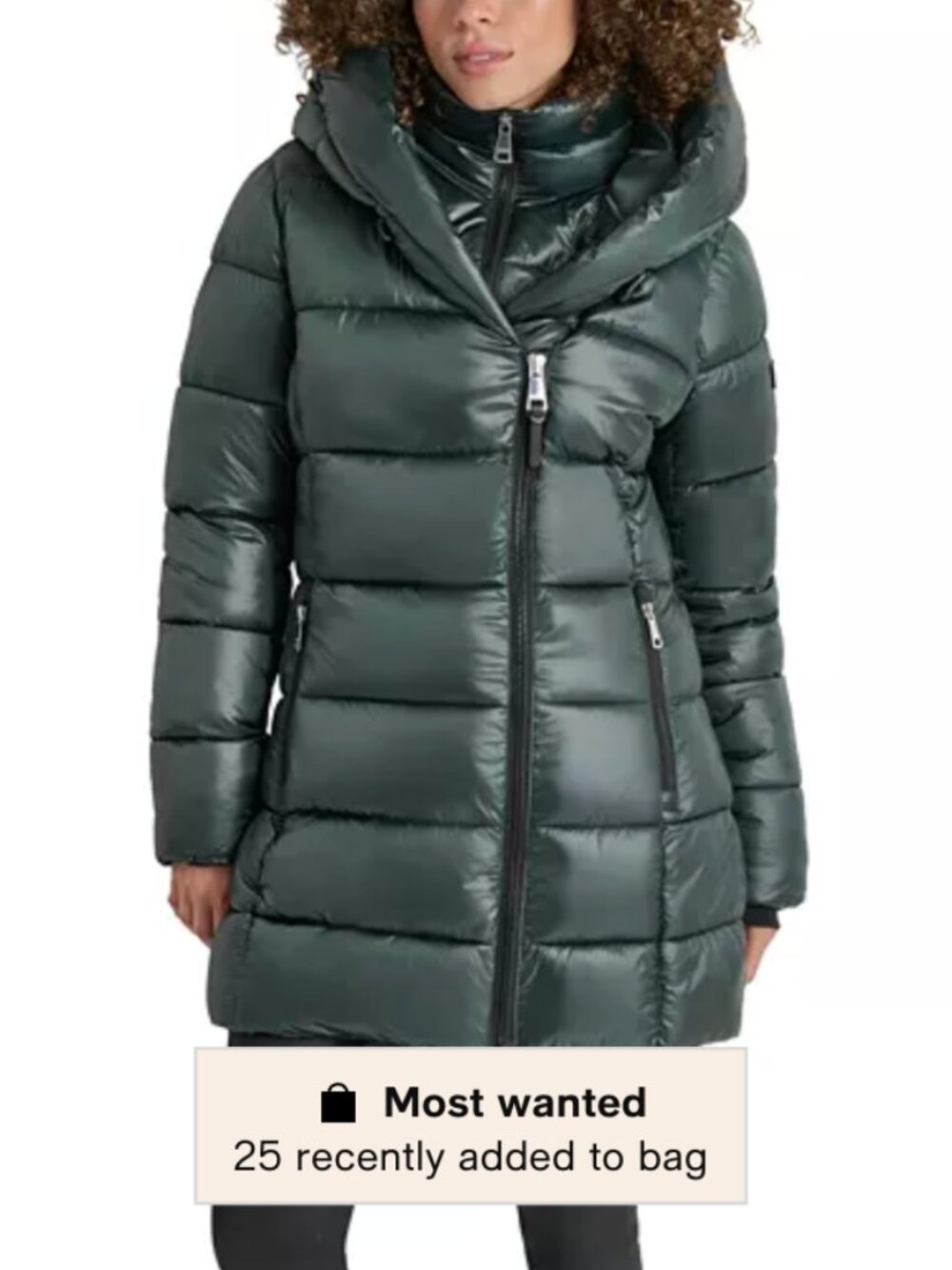 DKNY Green Puffer Coat women's size x-small